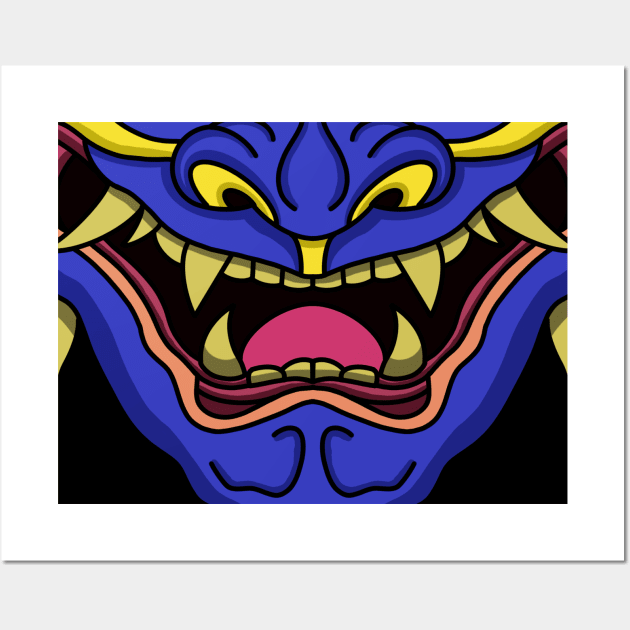 Samurai Oni Mask Wall Art by Rickster07